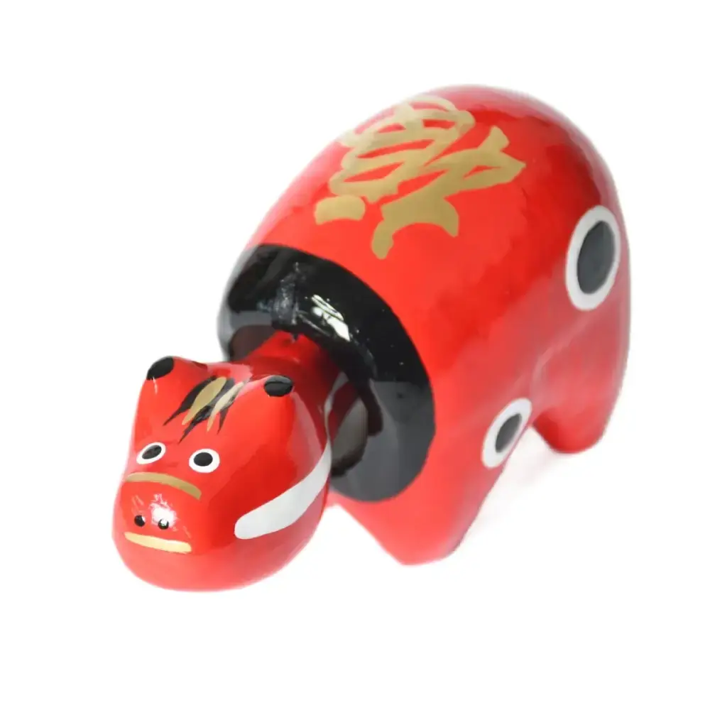 Akabeko Red Lucky Cow Figurine Handcrafted Japanese Home Decor - Image 3