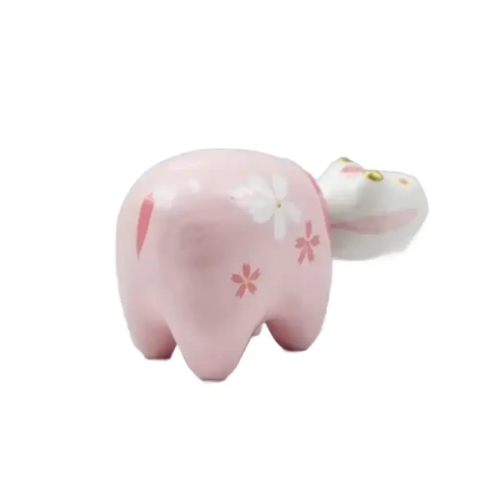 Akabeko Sakura Pink Lucky Cow Figurine Handcrafted Home Decor - Image 4