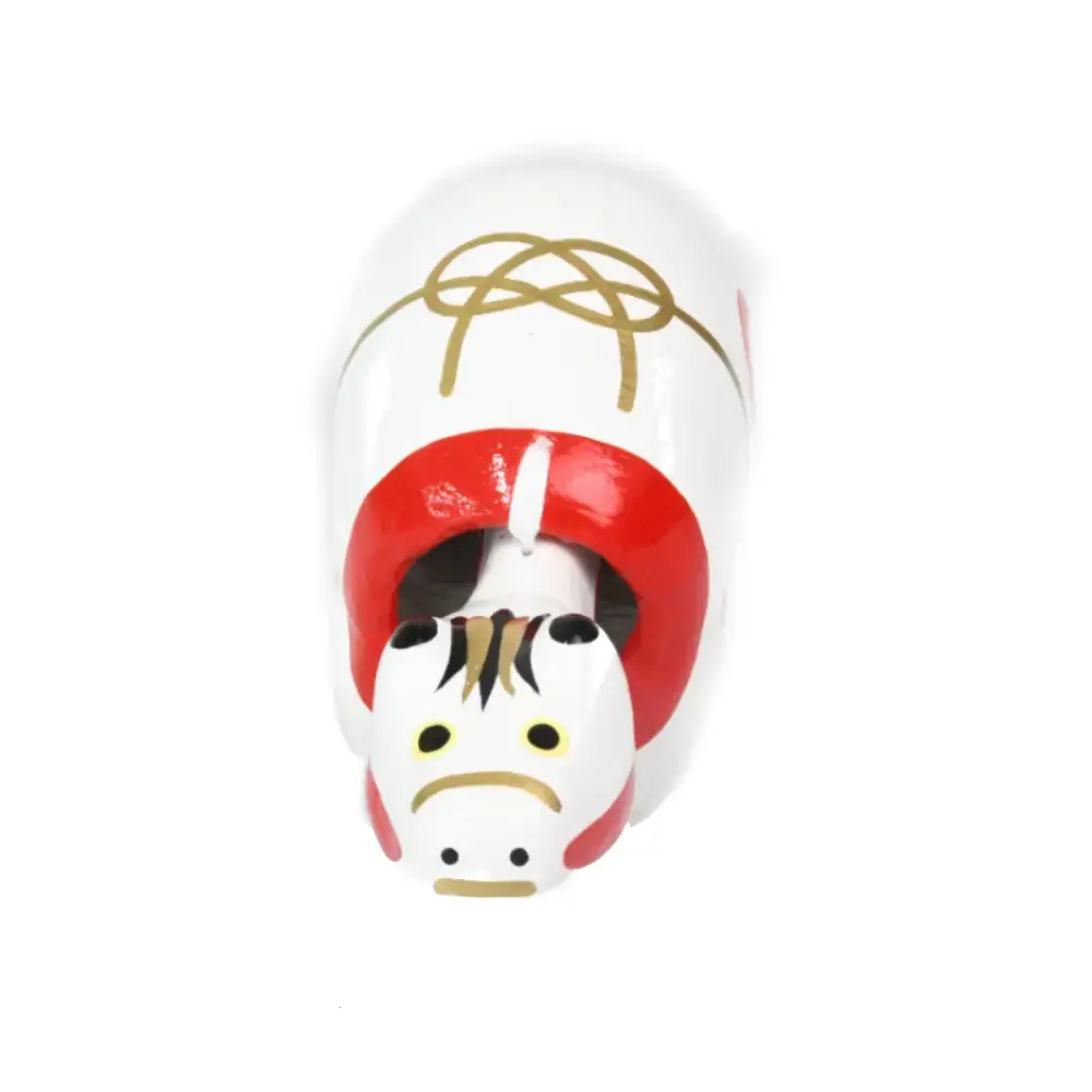 Akabeko White Lucky Cow Figurine Handcrafted Japanese Home Decor - Image 2